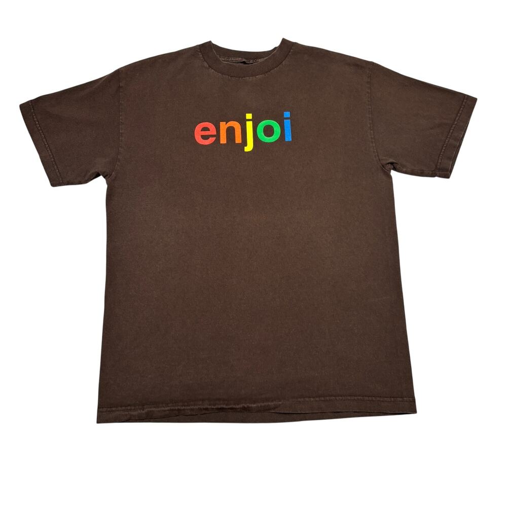 Enjoi Skateboards Spectrum Logo T Shirt Men's 20x27 Rainbow Spellout Y2K Skater